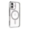 Apple İphone 16 Plus Kılıf Joke Simli Magneticsafe Kılıf - Gümüş