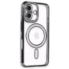 Apple İphone 16 Plus Kılıf Joke Simli Magneticsafe Kılıf - Siyah
