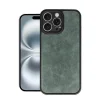 Apple İphone 16 Pro Kılıf Aras Deri Kapak - Koyu Yeşil