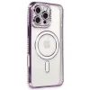 Apple İphone 16 Pro Kılıf Joke Simli Magneticsafe Kılıf - Derin Mor