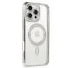 Apple İphone 16 Pro Kılıf Joke Simli Magneticsafe Kılıf - Gümüş