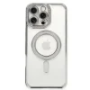Apple İphone 16 Pro Kılıf Joke Simli Magneticsafe Kılıf - Gümüş