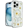 Apple İphone 16 Pro Max Kılıf Daisy Simli Magsafe Kapak - Gümüş