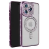 Apple İphone 16 Pro Max Kılıf Joke Simli Magneticsafe Kılıf - Derin Mor