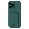 Apple İphone 16 Pro Max Kılıf Kelvin Kartvizitli Silikon - Koyu Yeşil