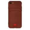 Apple İphone 7 Kılıf Kelvin Kartvizitli Silikon - Bordo