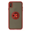 İphone X Kılıf Montreal Yüzüklü Silikon Kapak - Kırmızı