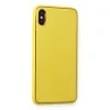 İphone Xs Max Kılıf Coco Deri Silikon Kapak - Sarı