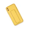 İphone Xs Max Kılıf Coco Deri Standlı Kapak - Sarı