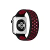 Apple Watch 38mm Ayarlı Delikli Silikon Kordon (saat Değildir) - Siyah-kırmızı
