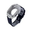 Apple Watch 44mm Kr402 Metal Kasa Silikon Kordon (saat Değildir) - Gümüş