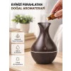 Aromaterapi Difüzör Ahşap Desenli ve Ultrasonik Nemlendirici LED Işıklı