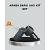AUX Bluetooth Adaptör ve 38W Hızlı Araç Şarj Cihazı Seti
