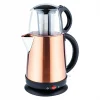 DEMGLASS  BRONZ ÇELİK GÖVDE=1.7LT  +  CAM DEMLİK=1.2LT  ELEKTRİKLİ ÇAY MAKİNESİ ÇAYCI  2100W (5047)