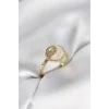Ay Yıldız Model Gold Renk Zirkon Taşlı Kadın Yüzük