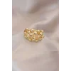 Ayarlamalı Gold Renk Metal Bombeli Boluncuk Model Yüzük