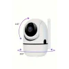 Baby Kamera Kablosuz 720P Beyaz 360 Derece Wifi Kamera Full HD 1080p