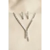Baget Zirkon Taşlı Su Yolu Kolye ve Küpe Set