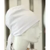 Bağlamalı Tesettür Bone - Bağlamalı Bandana Beyaz 5 Adet