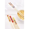 Bambu Chopstick Çubuk Yemek Çubuğu Yıkanabilir Tekrar Kullanılabilir (10 Çift- 20 Adet )