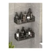 Banyo Düzenleyici Şampuanlık Sabunluk 2 Li Set Lamalı Güçlü Kaliteli Yapışkanlı Duş Rafı Organizer