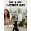Beyaz 4K Dijital Kamera 2.4 İnç HD Ekran ve LED Flaşlı
