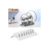 Beyaz - 8 Bölmeli Tencere Kapak Rafı - Simple Tabaklık - Kapak Organizeri