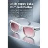 Beyaz Aı Akıllı Gözlük No 18 Kameralı Bluetooth Beyaz Çerçeveli Kamera Mikrofonlu Akıllı Gözlük