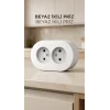 Beyaz Çift Girişli Topraklı Sıva Üstü Priz, Dekoratif Duvar Elektrik Ünitesi