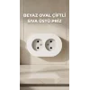 Beyaz İkili Topraklı Priz Duvar Tipi Modern Tasarım