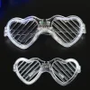 Beyaz LED Işıklı Kalp Gözlük – 3 Modlu Parti - Glow Gözlüğü (5047)