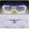 Beyaz Led Işıklı Parti Gözlüğü - Neon Glow Şerit Gözlük 3 Modlu