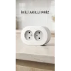 Beyaz Renk Çift Girişli Sıva Üstü Topraklı Duvar Prizi