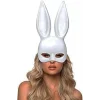 Beyaz Renk Ekstra Lüks Uzun Kulaklı Tavşan Maskesi 35x16 cm (5047)