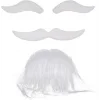Beyaz Renk Kendinden Yapışkanlı Takma Sakal Bıyık ve Kaş Seti (5047)