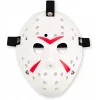 Beyaz Renk Kırmızı Çizgili Tam Yüz Hokey Jason Maskesi Hannibal Maskesi (5047)