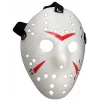 Beyaz Renk Kırmızı Çizgili Tam Yüz Hokey Jason Maskesi Hannibal Maskesi (5047)