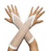 Beyaz Renk Parmak Arası File Örgü Eldiven 26 cm (5047)