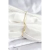 Beyaz Sedefli Yonca Model Gold Renk Kadın Bileklik