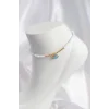 Beyaz ve Karışık Renk Boncuklu Balık Figürlü Halhal