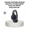 Bluetooth 5.0 Siyah Kablosuz Kulaklık 18 Saat Batarya Katlanabilir Tasarım