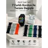 Bluetooth Görüşme Destekli Akıllı Saat Seti Kablosuz Kulaklık, 7 Kordon ve Çoklu Spor Modu