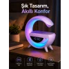 Bluetooth Hoparlör 15W Kablosuz Hızlı Şarj LED Gece Lambası