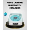 Bluetooth Hoparlörlü Gece Lambası Dijital Saat Ekranlı Su Dalgası Efektli Dekoratif