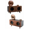 Bluetooth Nostalji Speaker Radyo Gramofon Ahşap Renk Vintage Yeni Nesil