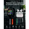 Bluetooth Telefon Görüşmeli Akıllı Saat Seti Kablosuz Bluetooth Kulaklık 7 Değiştirilebilir Kordon