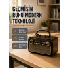 Bluetooth’lu LED Işıklı Nostaljik Müzik Kutusu – Ahşap Dokulu, Vintage Tasarım ve Yüksek Ses Kalitesi