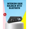 BT22 Motosiklet Kask İçi Bluetooth Kulaklık İnterkom Destekli