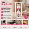 BÜYÜK CAM KUM SAATİ CAM STANDLI= ÇAP: 7.5CM-YÜKSEKLİK: 15CM (5047)