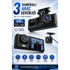 C309 Tipi 3 Kameralı Lcd Ekran Araç Kamerası Hareket Sensörlü Gece Görüşlü G Sensörlü